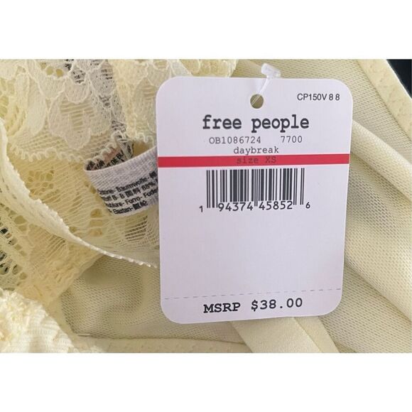 Free People Yellow Daybreak‎ Lace Bralette Size XS - Picture 2 of 3